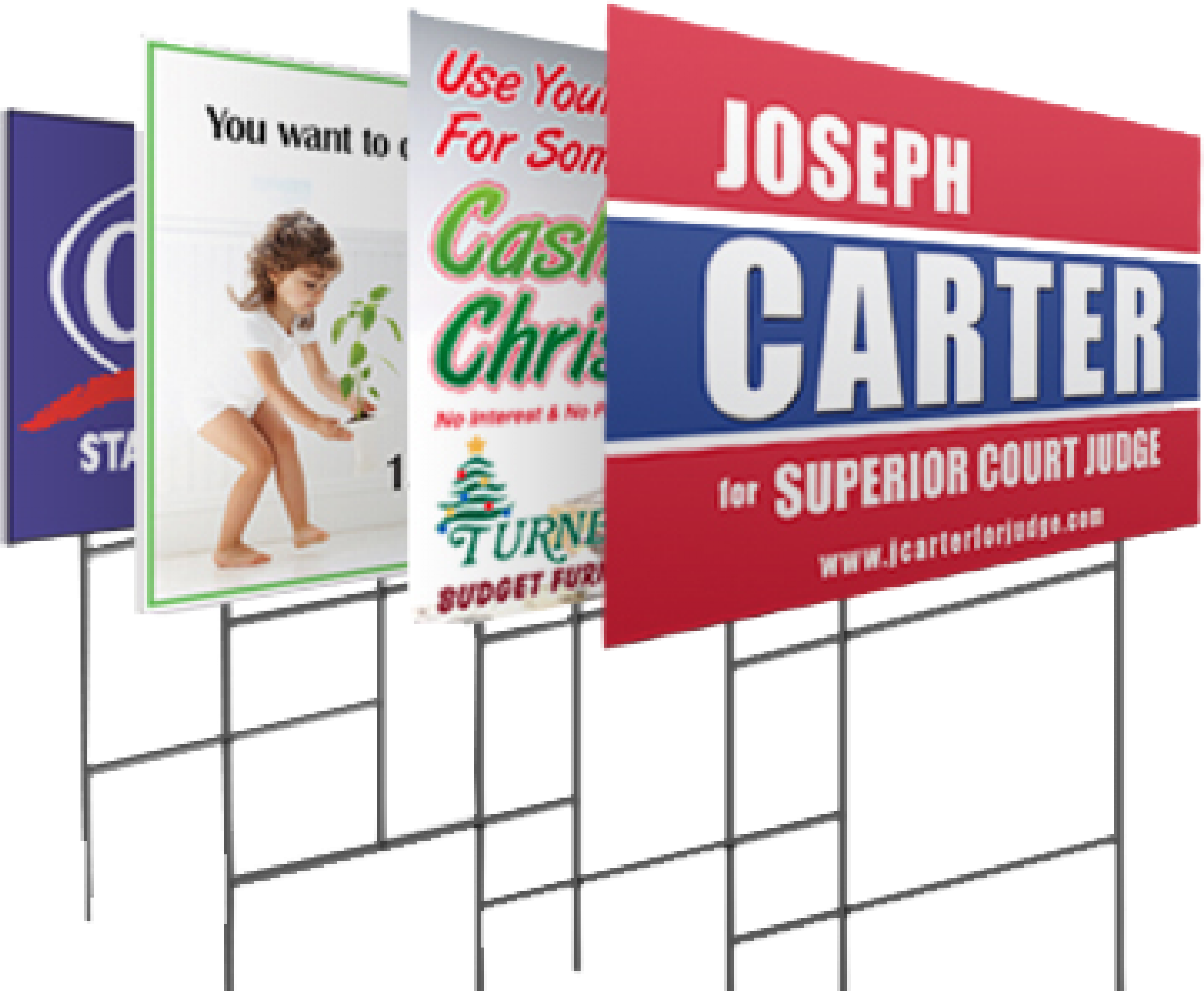 Lawn Signs with H-Stakes coroplast lawn signs
